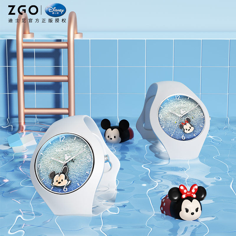 迪士尼小学生女生少女米奇卡通手表 zwot智威国产腕表