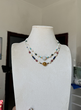 春不晚 淡水珍珠天然石短璎珞新中式锁骨链手链项链