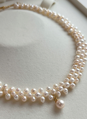 蕾丝天然淡水珍珠项链