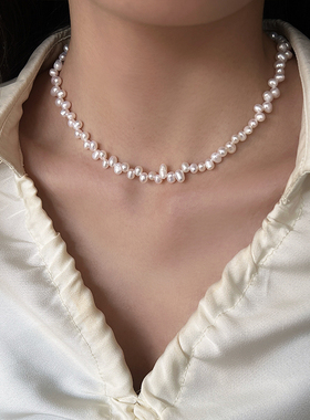 错位巴洛克天然珍珠项链
