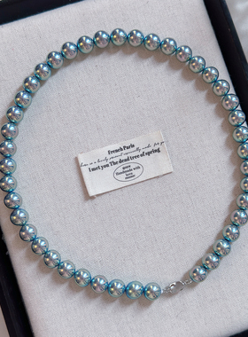 大溪地孔雀绿珍珠项链女2025新款爆款颈链轻奢小众高级感官方正品