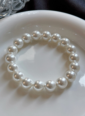 澳白珍珠手链弹力绳均码2026新款爆款轻奢小众高级感女款白色精致