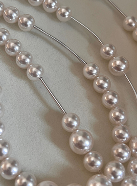 破碎珍珠项链长款土星