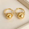 Light luxury pearl and diamond open ring for women
