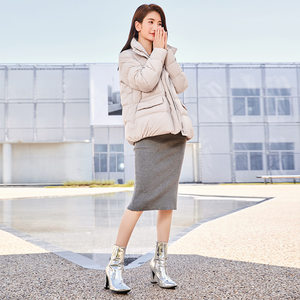 千仞岗羽绒服女短款立领休闲宽松加厚轻薄型轻便鸭绒冬装外套清仓