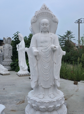汉白玉石雕四面地藏王菩萨佛像雕塑寺院景区供奉大型石佛地藏菩萨