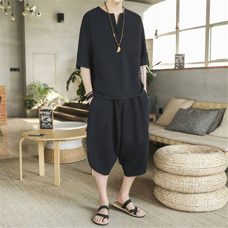 衣服禅服男套装亚麻居士服传统禅意道家中国风麻料修行棉麻古装夏 - 图2