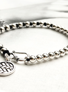 手工编织手链纯银珠森系简约女