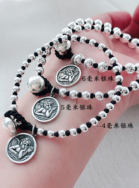 林彦俊同款手链纯银手工编织情侣