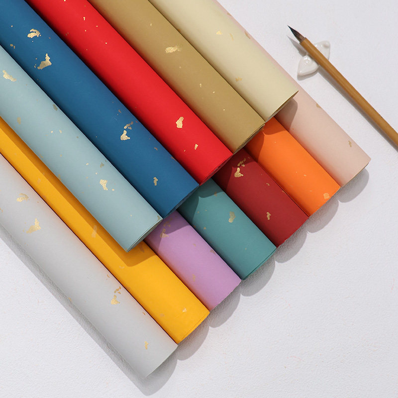 纯色彩色宣纸蜡染粉彩宣纸鎏金四尺六尺对开万年红仿古半生熟书法专用纸作品纸彩宣小楷国展投稿专用纸,淘宝优惠券,粉丝福利购,淘宝优惠卷