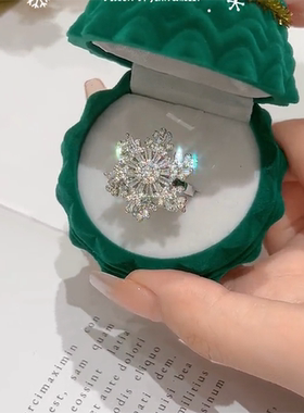 女钛钢朋克旋转雪花戒指
