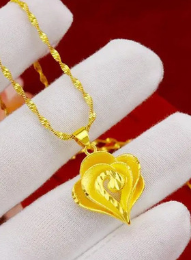 同款祥云玫瑰花朵项链气质高颜值女士吊坠钛钢不掉色防过敏锁骨链