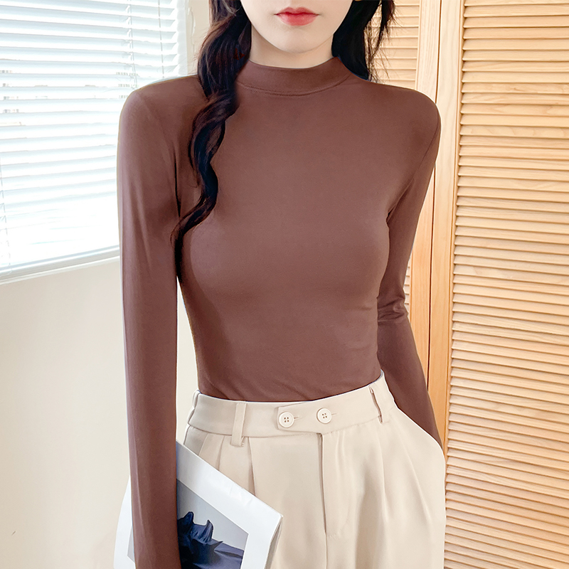 多个款式【法吉金】半高领莫代尔长袖