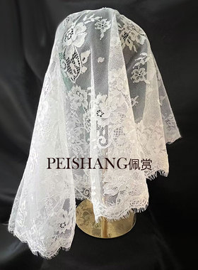 佩赏头纱复古蕾丝新娘婚纱头纱