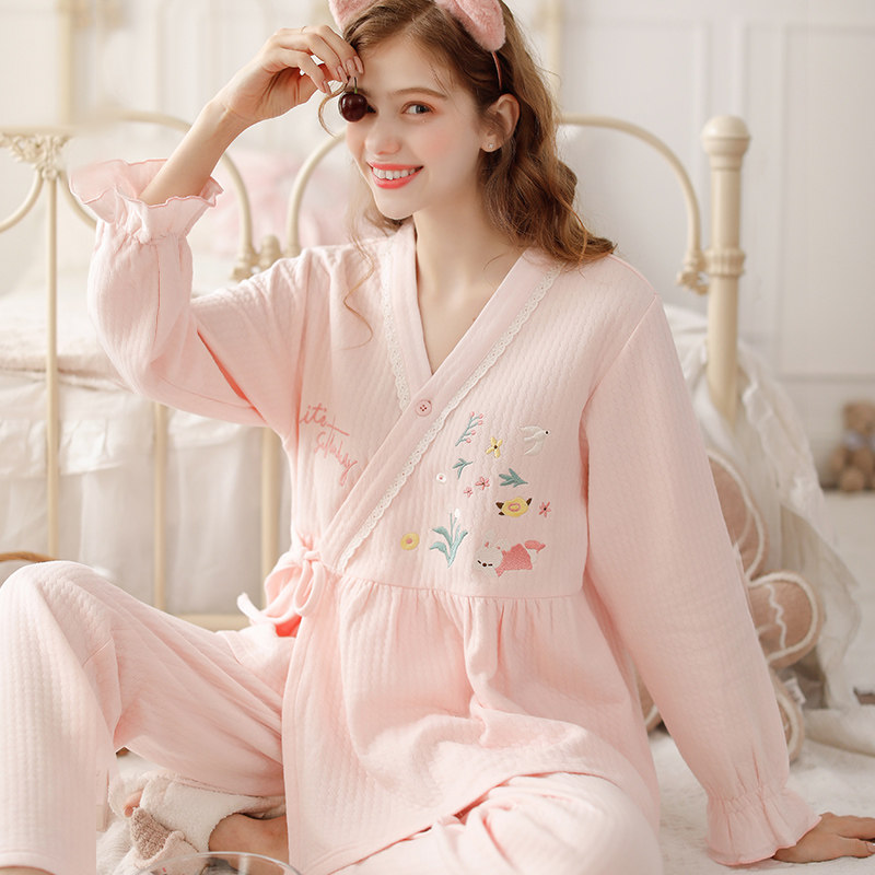 静孕月子服冬季产后空气棉1睡衣 静孕家居服套装