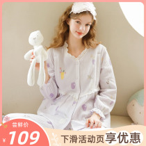 Stillpregnancy Moon Subsuit Autumn Winter Air Cotton Pregnant Woman Postnatal Breastfeeding Pyjamas Winter Clip Cotton Warm Home Suit Suit