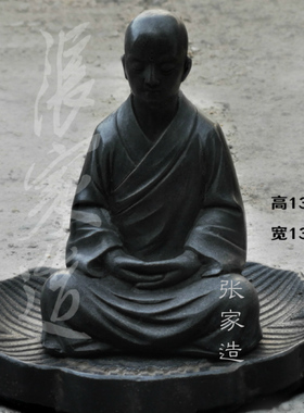 张家造新中式禅意布衣小僧摆件