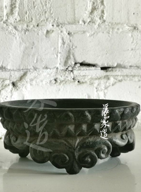 怀旧新中式风仿古粗陶盆