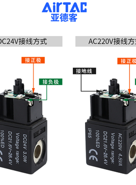 原装亚德客4M210-08气动电磁控制阀220v二位五通换向阀24v线圈