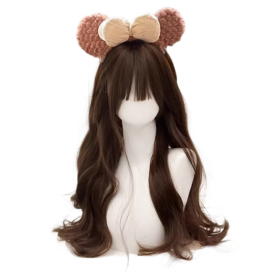 Two-dimensional style lolita wig for women with long brown curly hair