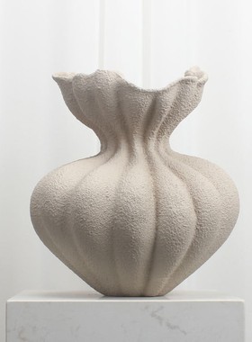 木木法式大花瓶白色高级感摆件餐桌家居中古风复古艺术花器