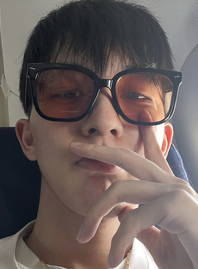 方形复古可配近视大框茶色眼镜