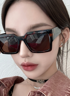 防紫外线方形复古女方形大框墨镜
