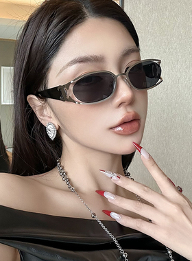 2025金属老钱风银黑色镂空豹墨镜