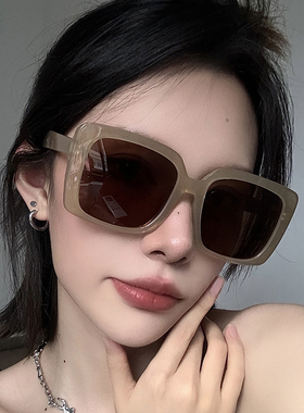 超大框方形复古女网红韩版女