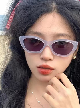 方形墨镜女款潮多巴胺蓝色韩版