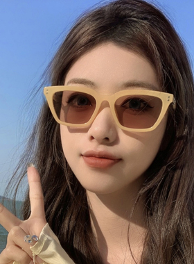 防紫外线方形复古女可以配镜近视