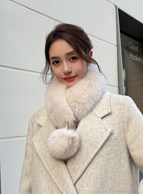 真狐狸毛围巾女冬季保暖
