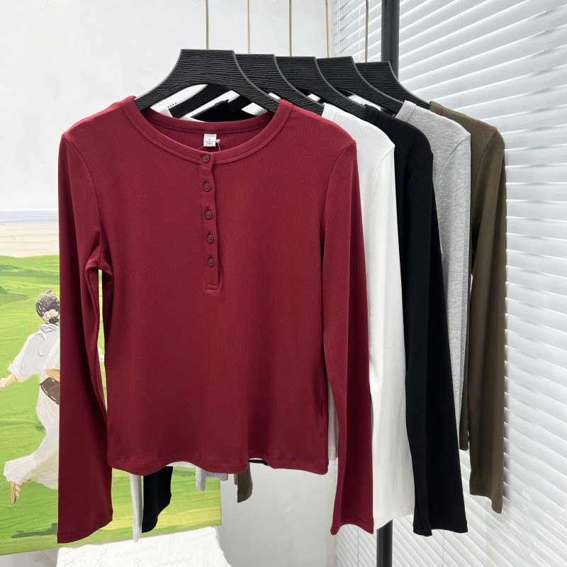 【亨利小衫】 软柔肤感 日系风休闲百搭气质螺纹针织长袖上衣,淘宝优惠券,粉丝福利购,淘宝优惠卷