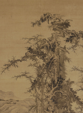 北宋李成寒林高士图山水画临摹