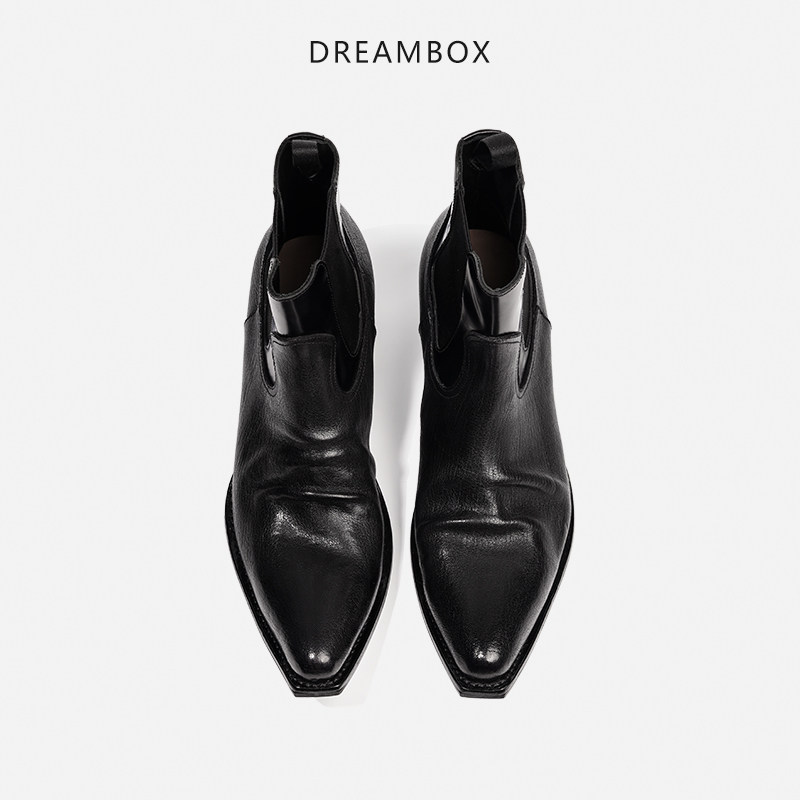 DREAMBOX钧博高档骆驼皮尖头皮靴纯手工固特异男靴复古暗黑巫师靴,淘宝优惠券,粉丝福利购,淘宝优惠卷