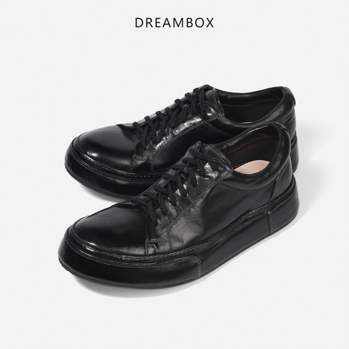 DREAMBOX钧博vibram男士马皮小黑鞋轻便透气休闲板鞋2025新款男鞋 - 图3