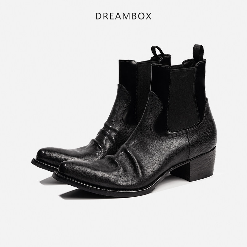DREAMBOX钧博高档骆驼皮尖头皮靴纯手工固特异男靴复古暗黑巫师靴,淘宝优惠券,粉丝福利购,淘宝优惠卷