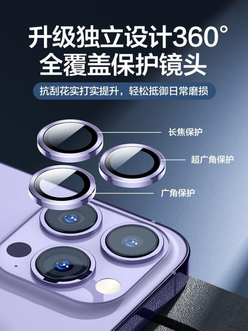 新款康宁玻璃适用苹果15pro镜头膜iPhone15Promax手机后摄像头ip11保护13新款12钢化14pro高清plus贴mini全包 - 图2