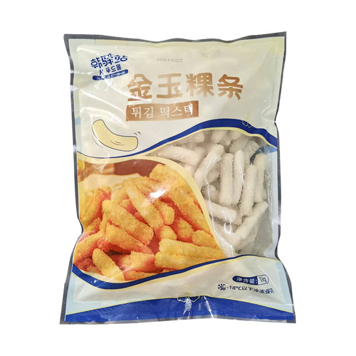 韩驿站1kg金玉裸条冷冻半成品韩式油炸年糕条小吃面包糠年糕条 - 图3