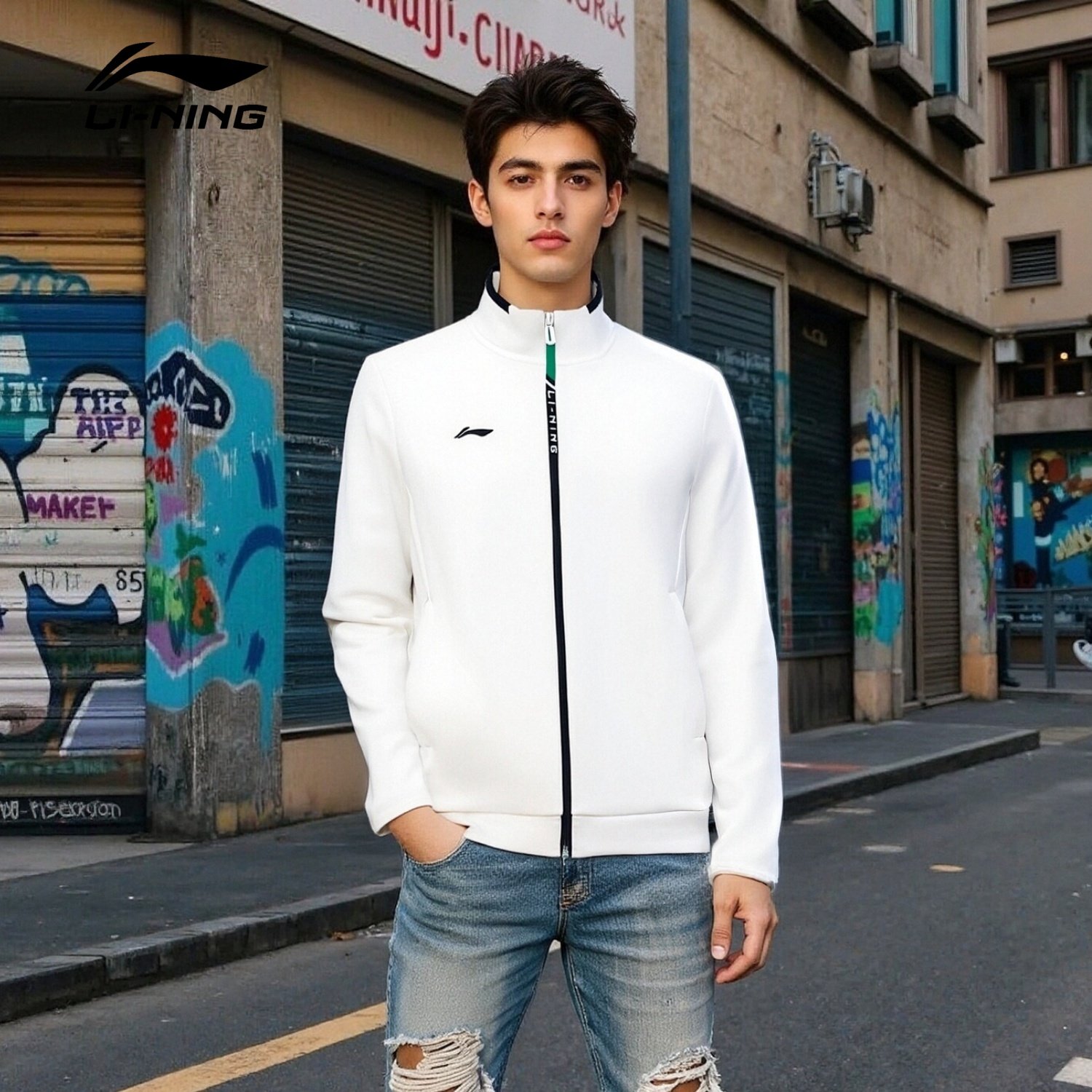 李宁开衫无帽卫衣男女款2026年新春新款红色立领拉链休闲运动外套,淘宝优惠券,粉丝福利购,淘宝优惠卷