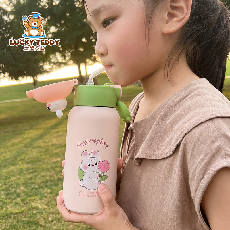 儿童保温杯316钢适合4-11岁女宝三盖盖子可当水杯幼儿园卡通水壶,淘宝优惠券,粉丝福利购,淘宝优惠卷