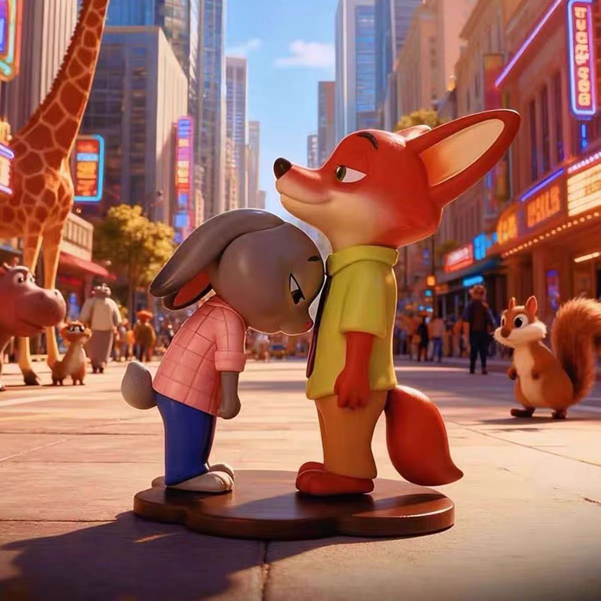 疯狂动物城尼克朱迪过来抱抱摆件甜蜜依靠兔子狐狸手办玩具摆件 - 图2