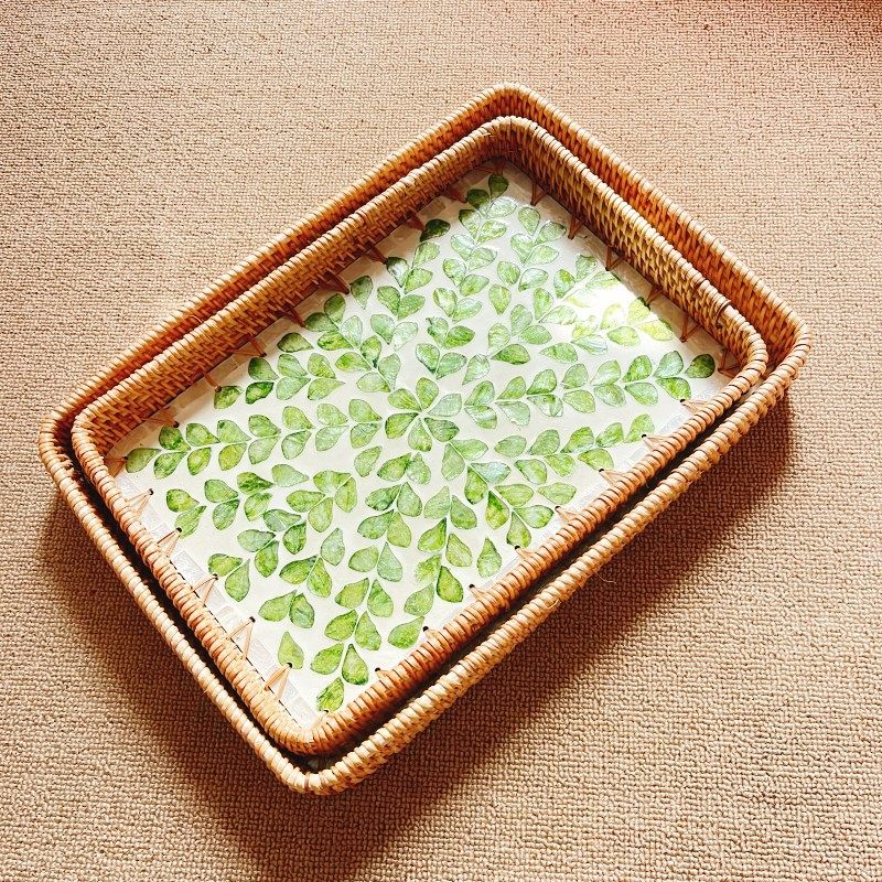 藤编贝壳托盘藤编收纳筐水果馒头筐长方形面包篮点心筐藤编筐,淘宝优惠券,粉丝福利购,淘宝优惠卷