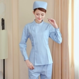 Униформа медсестры, тонкий комплект, летний розовый короткий белый халат, короткий рукав