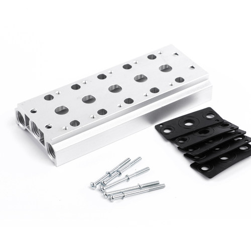 电磁阀底座4V210-08汇流板100M200M-2F3F4F5F6F7F8F9F10F位联阀板 - 图0