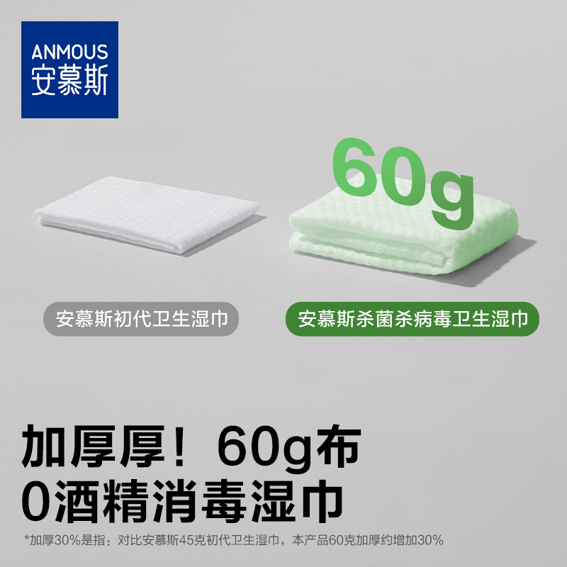 安慕斯婴幼儿除病毒手口湿巾迷你便携0酒精甲流病菌消杀儿童湿巾