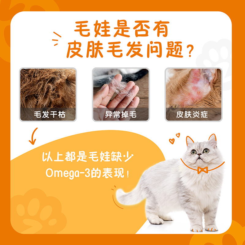 土猫宠物 美国Zesty Paws快乐一爪阿拉斯加鱼油美毛护肤猫保健品 - 图1