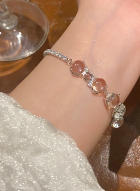 透明圆珠手链女满钻爆闪精致手串