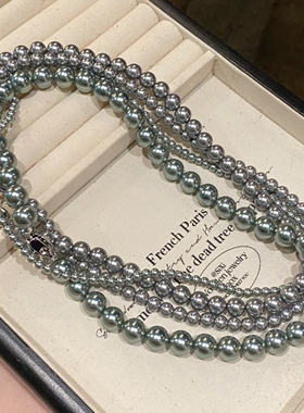 施家珍珠法式轻奢几何项链