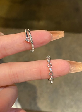 爱心锆石甜美温柔设计感戒指开口